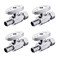 EFIELD Pack of 4 14 Turn Straight Stop Valve 38 OD Compression X 12 Barb Crimp Pex Chrome Plated BrassVALVE0854PCS
