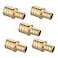 EFIELD 5 Pieces Pex Barb Crimp Brass Fittings 12 Inch x 34 Inch Reducing Coupling ASTM F1807PEX18070125PCS