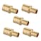 EFIELD 5 Pieces Pex Barb Crimp Brass Fittings 12 Inch x 34 Inch Reducing Coupling ASTM F1807PEX18070125PCS