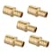 EFIELD 5 Pieces Pex Barb Crimp Brass Fittings 12 Inch x 34 Inch Reducing Coupling ASTM F1807PEX18070125PCS