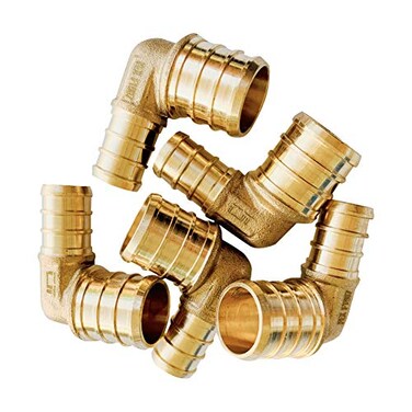EFIELD Pack of 5 34 Pex x 12 Pex Reducing Elbow Brass Crimp FittingsPEX1807063