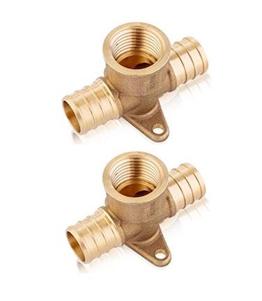 EFIELD 2Pack Brass Crimp Fittings 34 Pex x 34 Pex x 12 Female NPT DropEar Tee Pack of 2PEX18071732PCS