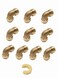 EFIELD Pack of 10 12 Inch Elbow PushFit Brass Fitting to Connect Pex Copper CPVC Free Disconnect Clip ToolPF045