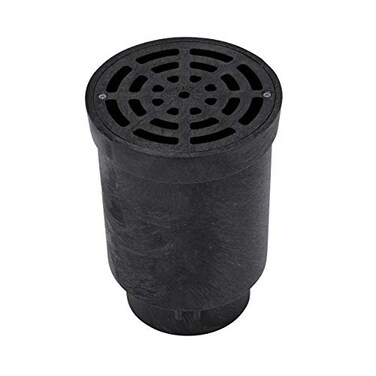 NDS FWSD69 6Inch Round Surface Drain Inlet with Plastic Grate for Flo Stormwater Dry Well System Pack of 1 Black