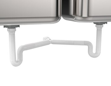 EASYDRAIN Double Kitchen Sink PTrap Expandable Flexible 1 with 2 Female Threaded Nut