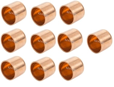 EZ-FLUID 10pcs EZFLUID Plumbing 1 Solder LF Copper Pipe End CapPressure Copper Cap Plug Fitting with Sweat Solder Connection for ResidentialCommercial