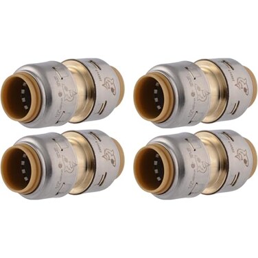 SharkBite Max 12 Inch Coupling Pack of 4 Push to Connect Brass Plumbing Fitting PEX Pipe Copper CPVC PERT HDPE UR008A4