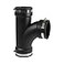SUPPLYGIANT Supply Giant 6I7I Flexible Tee Coupling with Stainless Steel Clamps 35 Inner diameter for 3 Nominal Pipe Black