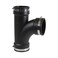 SUPPLYGIANT Supply Giant 6I7I Flexible Tee Coupling with Stainless Steel Clamps 35 Inner diameter for 3 Nominal Pipe Black
