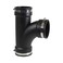 SUPPLYGIANT Supply Giant 6I7I Flexible Tee Coupling with Stainless Steel Clamps 35 Inner diameter for 3 Nominal Pipe Black