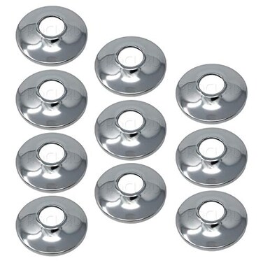 PROCURU 12Inch CTS 58 OD E1711 Escutcheon Wall Pipe Cover ChromePlated Steel with SureGrip New Work Installation for 12 Copper Pipe and 12 PEX Tubing 10Pack