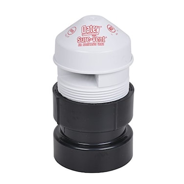 Oatey 39019 SureVent 15 in 2 in 160 Branch 24 Stack DFU Capacity Air Admittance Valve with Straight ABS Schedule 40 Adapter