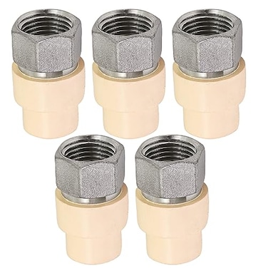 Midline Valve TTDQG012OM5 Female x CPVC Adapter Transition Pipe Fitting Durable Over Molded OnePiece Design 12 in Stainless Steel 5 Pack