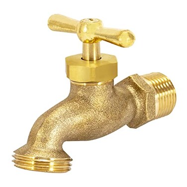 Eastman Irrigation Hose Bibb 12 Inch MIP x 12 Inch MHT Outdoor Spigot Brass Garden Valve 20181