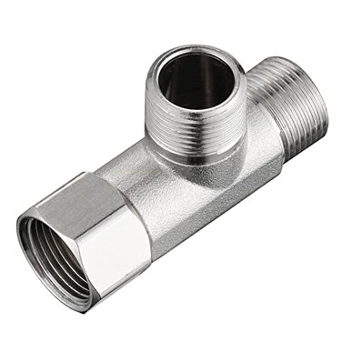 Stanweemix Bass 38 Compression Tee Valve Adapter 3 Way 38 InletOutlet Angle Stop Valve AddATee Connector 2 PCS