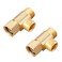 Litorange LeadFree Brass 38 Inch Angle Stop AddATee Compression Tee Valve 38 Inlet by 38 Outlet by 38 Inch Outlet 2Pack