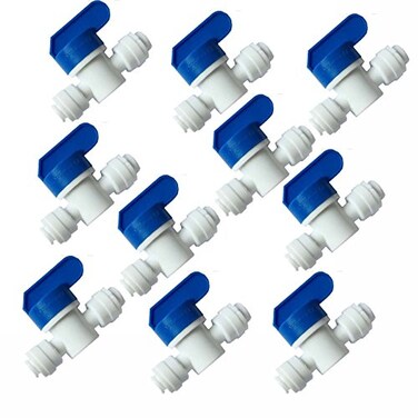 Liimevvon Lemoy Equal Straight OD Tube Ball Valve Quick Connect Fitting 38Inch by 38Inch OD Valve Start RO Water System pack 10