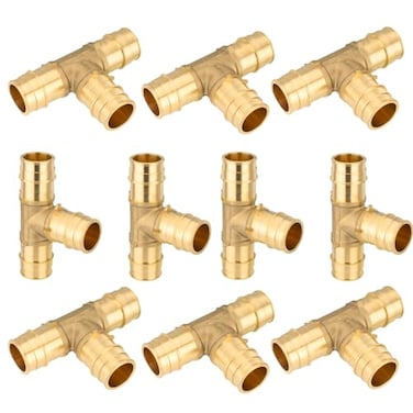 GUOFIS 34Inch PEXA Expansion FittingsF1960 Brass TeePEX Expansion Fittings Tee For Pex A Tubing10 PACKPEX1960043