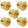 Joywayus Brass Reducer Hex Bushing Reducing Cast Pipe Fitting 12 NPT Male x 38 NPT Female AdapterPack of 5