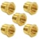 Joywayus Brass Reducer Hex Bushing Reducing Cast Pipe Fitting 12 NPT Male x 38 NPT Female AdapterPack of 5