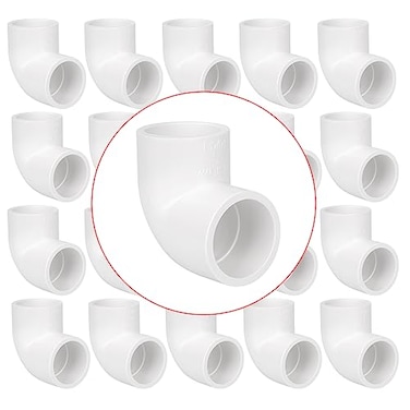 Lswteiz 20 Pack 34 90 Degree Elbow Pipe Fittings 2 Way Right Angle PVC Pipe Fitting Furniture Build Grade SCH40 Socket x Socket 34 PVC Fitting Connectors for DIY PVC Shelf Garden Support Structure