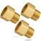 Gsinodrs 3PCS Brass Pipe Fitting 12 Female x 12 Male NPT Thread Brass Hex Adaptor 1200psi High Pressure