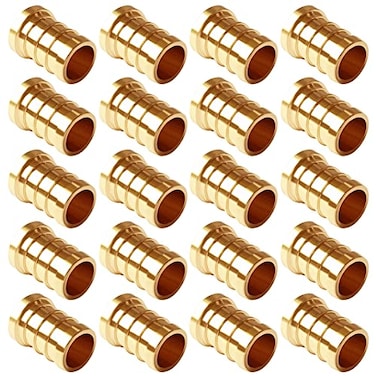 Uenede 20PCS LF Brass 12 Inch PEX Barb Plug End Cap Pipe Crimp Fitting