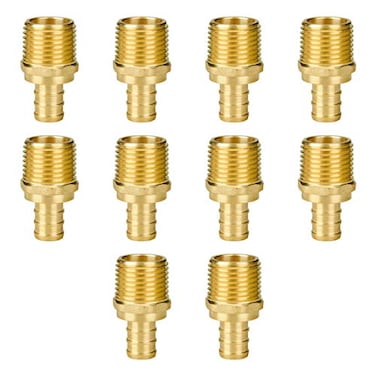 SUNGATOR Pex Fittings 12 Inch 10Pack 12 Pex Male Adapter 12 NPT to 12 PEX No Lead Brass 12 Inch Pex Fittings For Pex Pipe NSF UPC