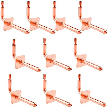 WHK 10 Packs 12 Inch Copper PEX Stub Out PexB Copper Stub Out Elbow with Wall Flange with Wall Flange 12 x 6