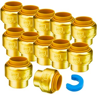 WHK 12 PACK 12 PEX Plug End CAPCopper Cap 12 PushtoConnect Plumbing Fitting for Copper PEXCPVC With Disconnect ClipLeadFree Certificate