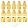 GASHER 15PCS Brass Pipe Fitting Hex Bushing Reducer Adapter Reducing Hex Nipple 18 Inch NPT x 14 Inch NPT