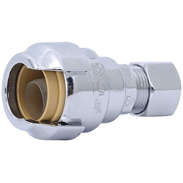 SharkBite 12 Inch 38 Inch OD Barb Compression Adapter Push To Connect Brass Plumbing Fitting PEX Pipe Copper CPVC PERT HDPE U637LFA