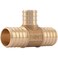SharkBite 1 Inch x 1 Inch x 34 Inch Crimp Reducing Tee Brass Plumbing Fitting PEX Pipe PERT UC416LFA