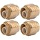 SharkBite 12 Inch Push Cap Pack of 4 Push to Connect Brass Plumbing Fitting PEX Pipe Copper CPVC PERT HDPE U514LFA4
