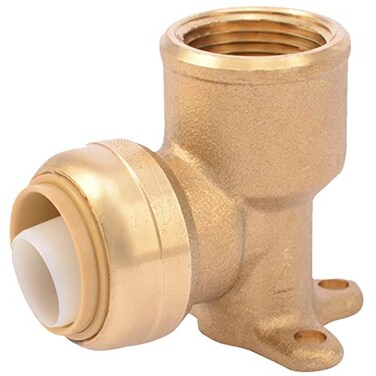 SharkBite 34 Inch x 34 Inch Drop Ear Elbow FNPT Push to Connect Brass Plumbing Fitting PEX Pipe Copper CPVC PERT HDPE U340LFA