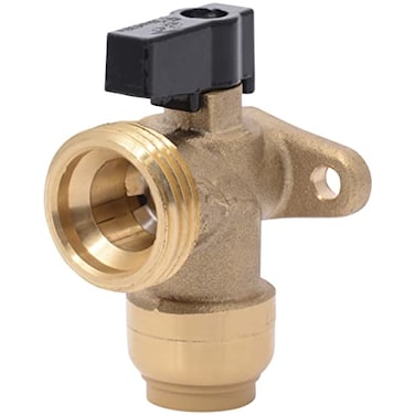 SharkBite 12 Inch x 34 Inch MHT Washing Machine Angle Valve Push To Connect Brass Plumbing Fitting PEX Pipe Copper CPVC PERT HDPE 25560LF