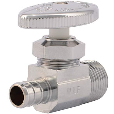 SharkBite 12 Inch MPT Crimp MultiTurn Straight Stop Brass Plumbing Fitting PEX Pipe PERT 23061LF
