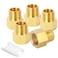 GASHER 5PCS Brass Pipe Fitting Reducer Adapter 12Inch Male Pipe x 12Inch Female Pipe