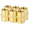 ChillWaves Brass Pipe Fitting Hex Coupling 38 NPT Female x 38 NPT Female Thread Adapter6PACK