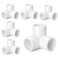 ZhiYo 1 inch PVC Fitting 3Way 6Pack Tee Elbow Connectors FurnitureGrade SCH40 PVC Pipe Fittings for Greenhouse Frames Sheds Pet Beds Pet Enclosures Hydroponic and Tent Structures