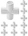 QWORK 4 Way 12 Cross PVC Fitting 10 Pack Connector Furniture Grade For Building Furniture and PVC Structures White