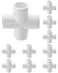 QWORK 4 Way 12 Cross PVC Fitting 10 Pack Connector Furniture Grade For Building Furniture and PVC Structures White