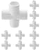 QWORK 4 Way 12 Cross PVC Fitting 10 Pack Connector Furniture Grade For Building Furniture and PVC Structures White