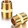 Hotop 2 Pieces Brass Pipe Fitting 34 x 34 Inch NPT Brass Hex Nipple Male Pipe Adapter Straight Connector Fitting