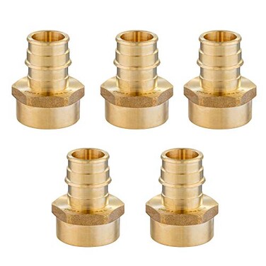 EFIELD Pack of 5 PexA 12x 12 Female NPT AdapterFull Flow Expansion Brass Fitting ASTM F1960PEX19600265PCS