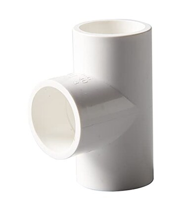 Rainbow Dream 12 Inch PVC Tee Pipe Fitting Adapter Socket x Socket x Socket 15 Pack White