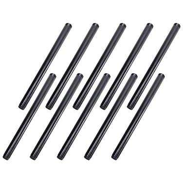 Home TZH 12 x12 Black Painted Iron Pipe 10 Pack Threaded Black Paint Finish Metal Pipe Nipple for DIY ProjectFurnitureShelving Decoration10 12