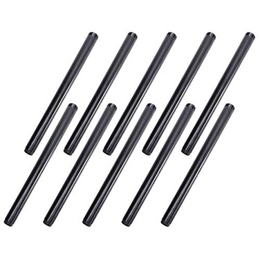 Home TZH 12 x 14 Black Threaded Iron Pipe 10 Pack Black Painted Finish Threaded Metal Nipple for DIY ProjectFurnitureShelving Decoration 10 14