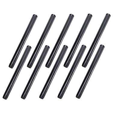Home TZH 34 x 12 Black Painted Iron Pipe 10 Pack Threaded Black Paint Finish Metal Pipe Nipple for DIY ProjectFurnitureShelving Decoration10 12