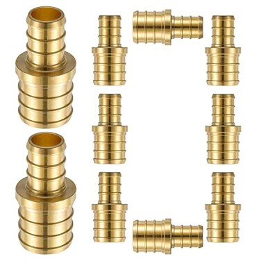 Lidertik 10 Pack PEX Fittings 34 to 12 Reducer Adapter Brass Coupling LIAPXC123410 Pieces